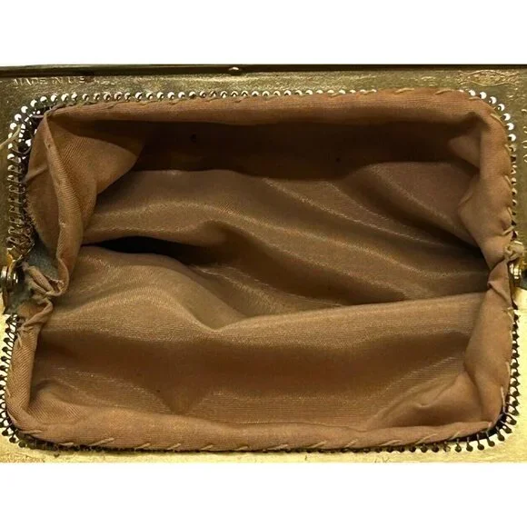 Vintage Whiting & Davis Gold Mesh Evening Bag Purse Clutch Formal Wedding 1950s - Picture 10 of 16